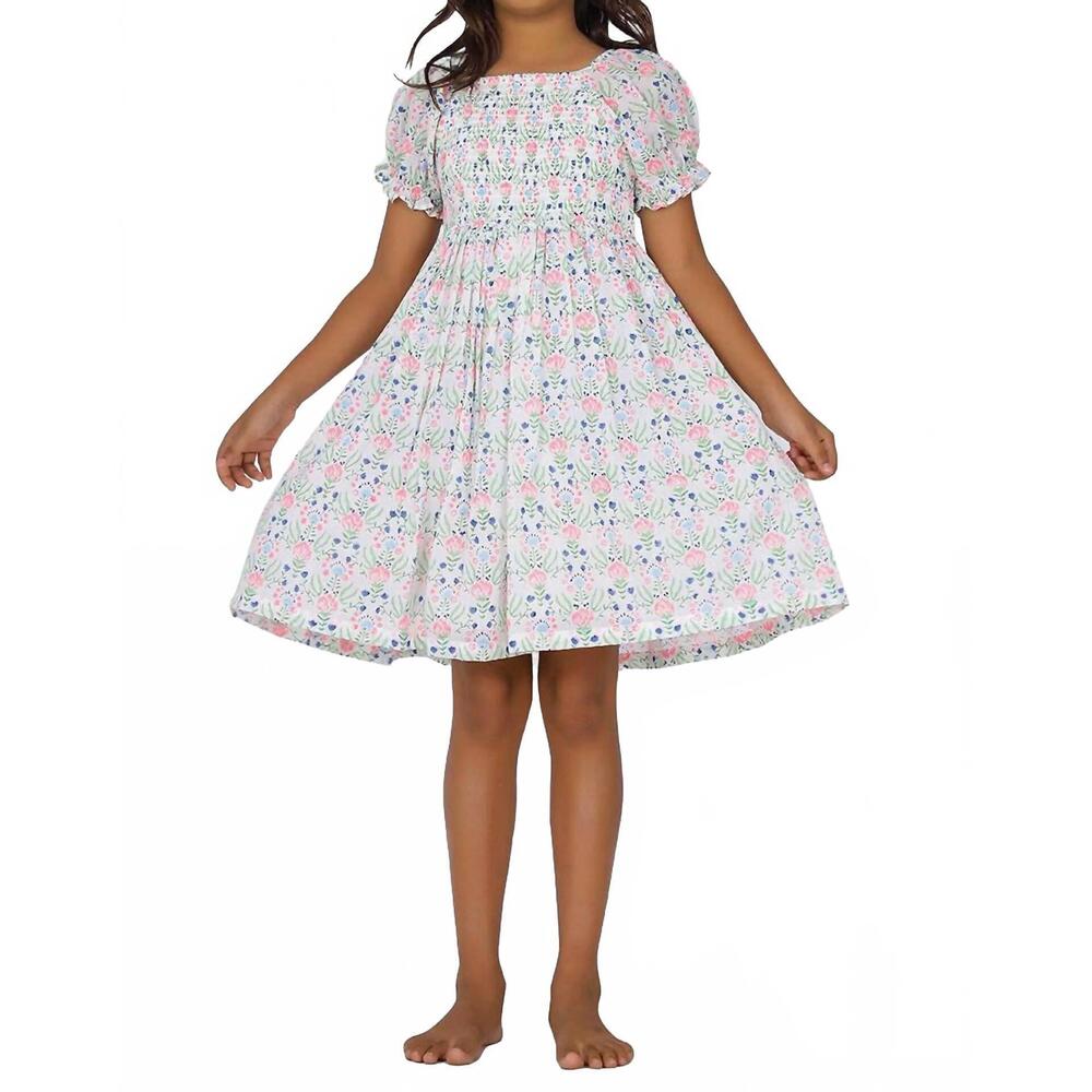 NEW LITTLE PAISLEY PEOPLE girl's harper dress in fuschia paradise